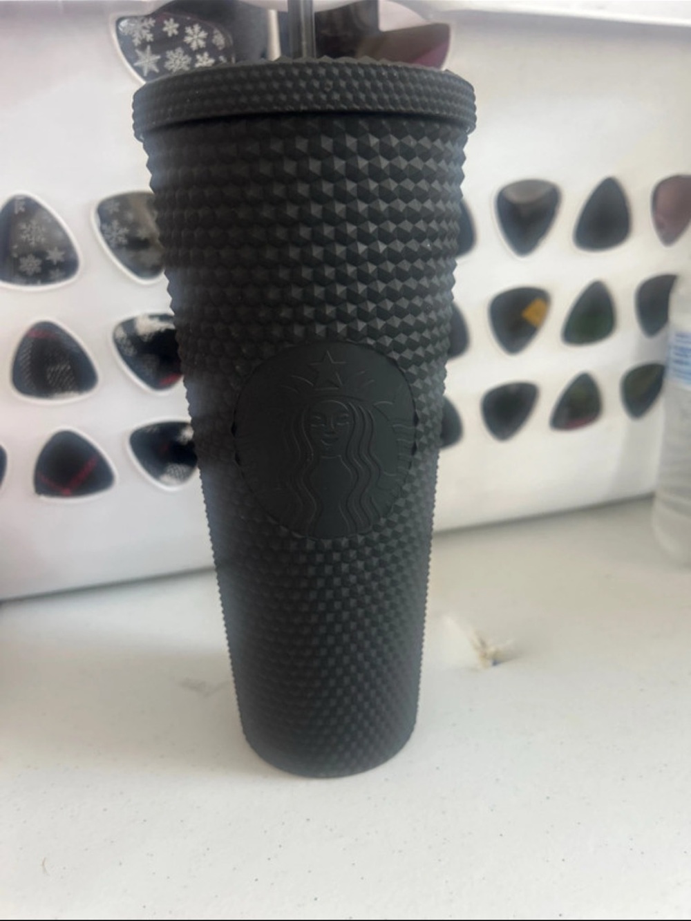 Starbucks Black Studded Travel Cup with Straw